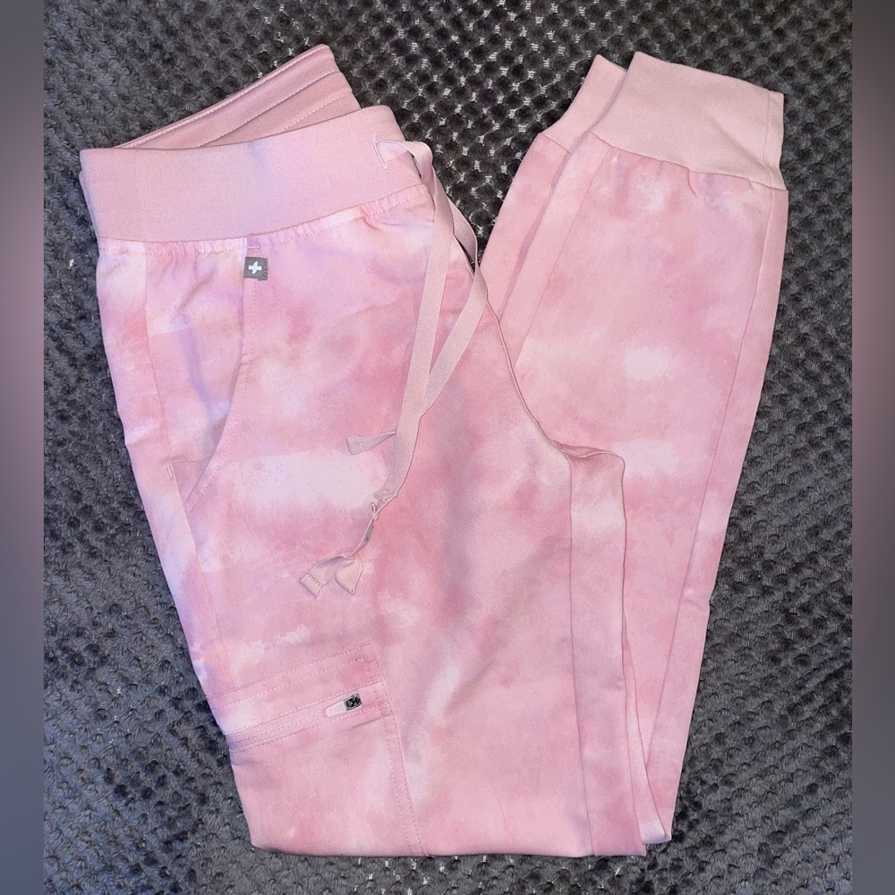 Figs Pink Tie-Dye Breast Cancer Zamora Scrubs